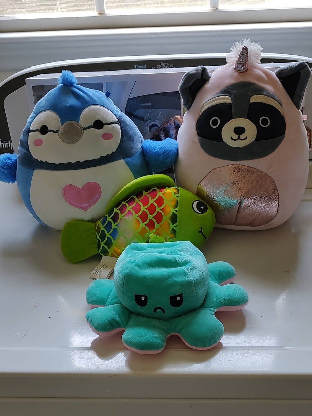 Bundle Of Squishmallows Cream Plush Tag with Rainbow Lettering